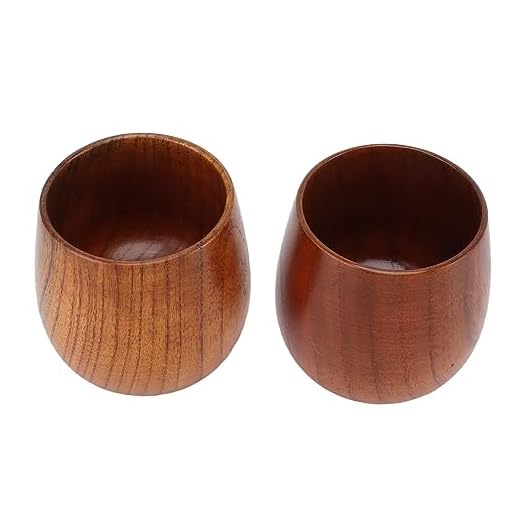 Xícaras de chá de Madeira Feitas à Mão, Ecologicamente Corretas, Madeira Sólida, chá, café, Vinho, Cerveja, Bebidas Quentes, Casa, Restaurante, café (2 peças)