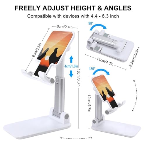 Support téléphone pliable réglable blanc pour garder les mains libres à la maison