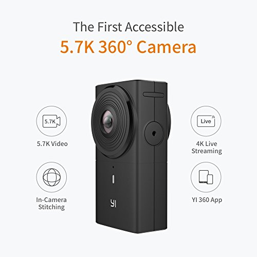 YI 360 VR Camera Dual-Lens 5.7K HI Resolution Panoramic Camera with Electronic Image Stabilization, 4K in-Camera Stitching - Thumbnail 2