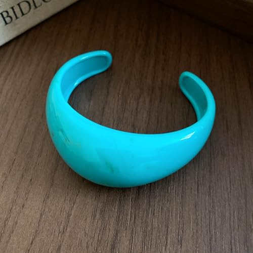 Image of 1Pc Resin Wide Round Bangle Bracelets Minimalist Jewelry for Women Geometric Bohemian Colorful Wrap Bracelet Elegant Round Acrylic Holiady Chunky Thick Bracelet