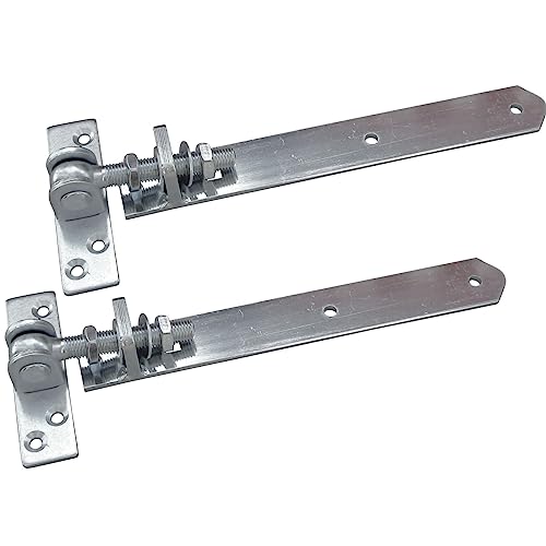 2 x SOTOOLS Gartentorband M16 verstellbar 340-370 mm Stahl verzinkt Gartentorscharnier Torscharnier
