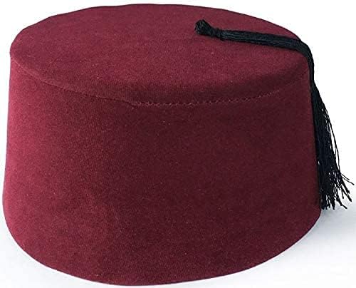 BAYKUL Dr. Who Turkish Shriner Fez Hat Felt, Arabian Moroccan Aladdin Abu Costume Tassel