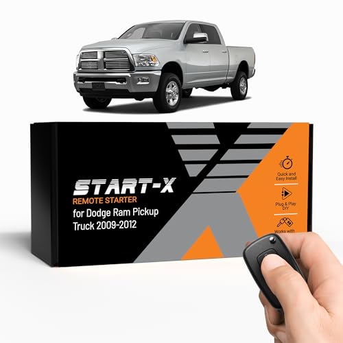Start-X Remote Starter Kit for Dodge RAM Diesel (2009, 2010, 2011, 2012) Trucks | Key Ignition | Plug & Play Install | Lock 3X to Remote Start | Zero Wire Splicing