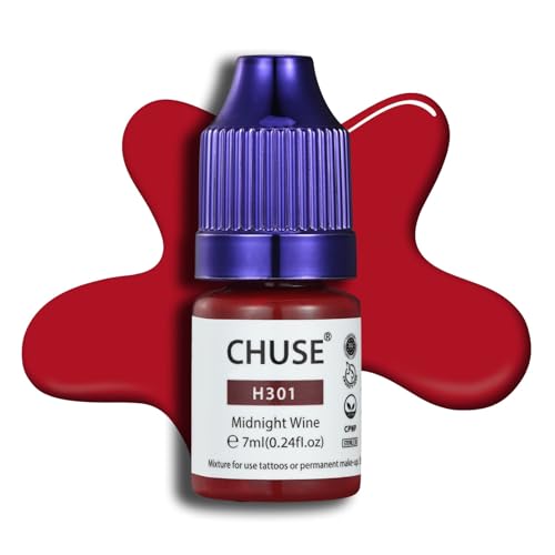 CHUSE PMU Micro Pigments Hybrid Liquid Lips Pigments Shades 0.24oz/7ml (H301 Midnight Wine)