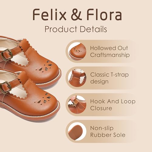 Image of Felix & Flora Toddler Little Girl Mary Jane Dress Shoes - Ballet Flats for Girl Party School Shoes