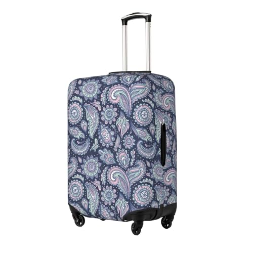Light Green Pink Paisley Luggage Cover Protector Anti-Scratch Washable Fits 18-32 Inch Luggage-Large2