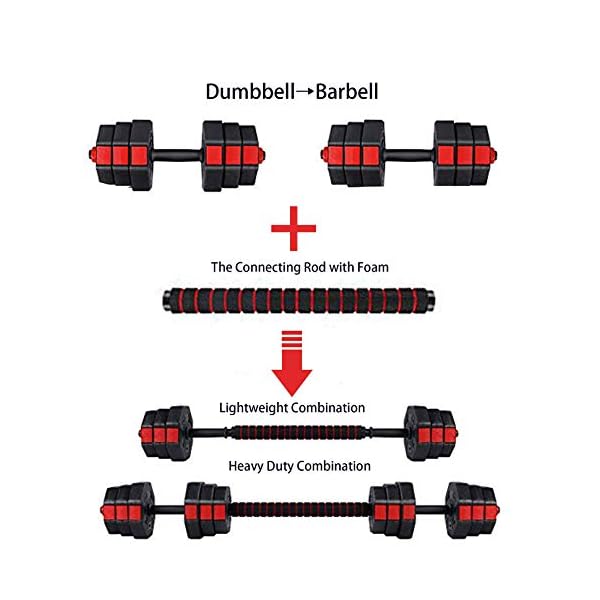 WATMAID-Dumbbells-Weights-Set-Adjustable-Weight-to-44Lbs-Free-Weight-Sets-with-Connecting-Rods-Used-as-Barbell-Set-Gym-Exercise-Home-Training-Fitness-Dumbbell-Set-with-Different-Weights WATMAID Dumbbells Weights Set Adjustable Weight to 44Lbs, Free Weight Sets with Connecting Rods, Used as Barbell Set Gym Exercise Home Training, Fitness Dumbbell Set with Different Weights
