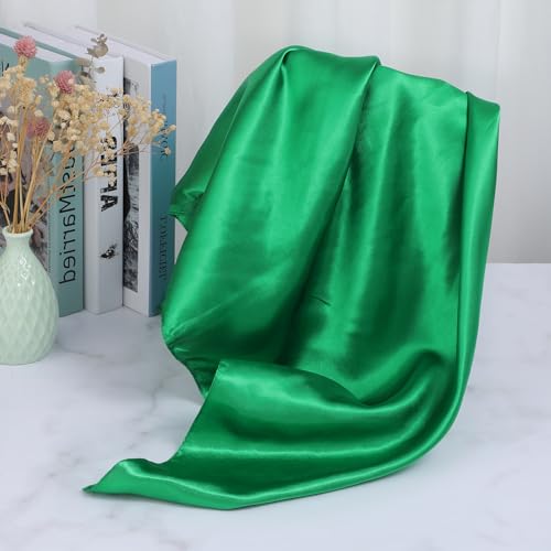 JIEYAO 35" Square Head Scarf for Women, Large Silk Hair Bandana, Solid Color Head Scarves Sleeping Head Wraps for Women4