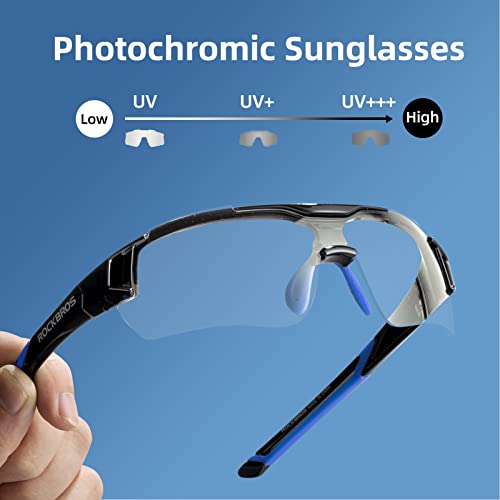 Image of RockBros RockBros Unisex Photochromic Cycling Sunglasses UV Protection for Outdoor Sport Black Blue