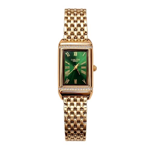 Image of Carlton London Women Amara Analog Watch, Rectangle Dial, Stainless Steel Strap, Quartz Movement, 30M Water Resistant, Casual Wear