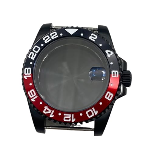 1個 40MM 腕時計 ブラック 拡大鏡付きケース GMT NH35 NH34 自動巻きムーブメント ブラックベゼル ステンレススチール サファイア 100メートル防水(A3)