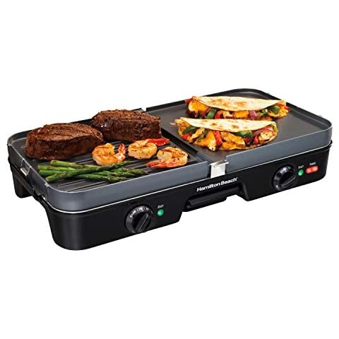 Hamilton Beach 3-in-1 Electric Indoor Grill + Griddle Cover