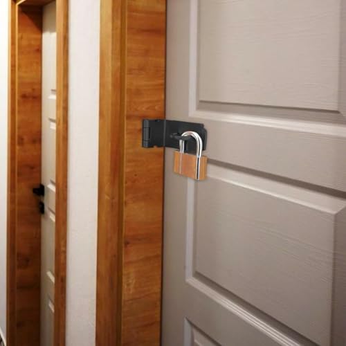 Image of HOZEON 10 PCS 5 Inch Shed Door Hasp Latch, Stainless Steel Hasp Lock,Padlock Latch Hasp for Gates, Cabinets, Doors, Closets