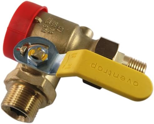 Oventrop 3017862 Ball Valve for Single-Tube Gas Meter Optigas with Test Opening AG Brass High Thermal Load Capacity
