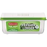 Rubbermaid FreshWorks Saver, Large Short Produce Storage Container, 11.3-Cup, Clear