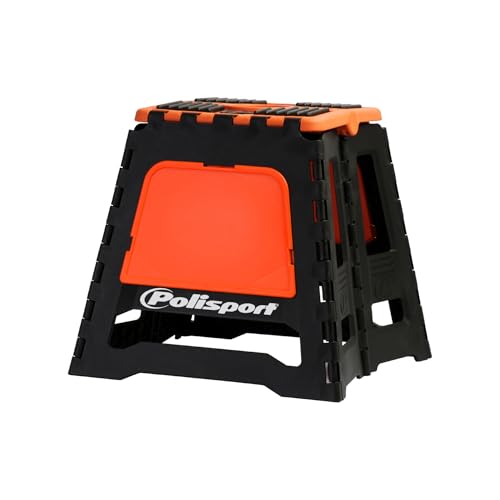 Polisport Off Road 8981500002 Caballete Plegable para Moto – Ligero, Motocross, Caballete Moto, Off-Road, Compacto, Portátil, 250 Kg, Podio Oficial FIM, Caballete Moto, Naranja