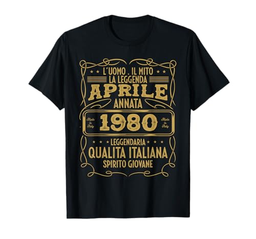 Aprile 1980 Vintage - Maglia 46 Compleanno Anni Uomo Donna Maglietta