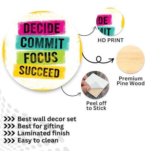 Image of RADIQORE Set of 11 Designer MDF Wooden Wall Hanging for Home Decoration | Office | Gift | Wall Decor Hanging Items | Wall Art | Living Room | Bedroom (quotes2)