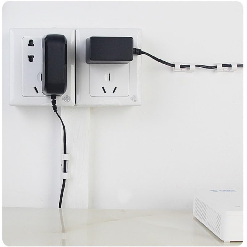 10pcs Medium Self Adhesive Cable Clips black,Wire Clips Cable Management Wire Organizer Cord Holder for Under Desk, Car, Wall, TV PC Ethernet Cable miniatura 3