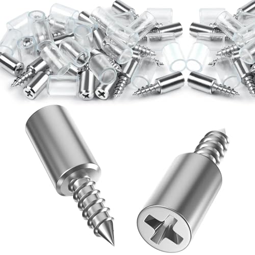 FAYAHAR 30 Piezas Soporte Baldas Armario, Soporte de Estante de Metálico, Tornillo Autorroscante Soportes para Estantes con Fundas Antideslizantes, Soportes Estanterias para Armario y Libreria