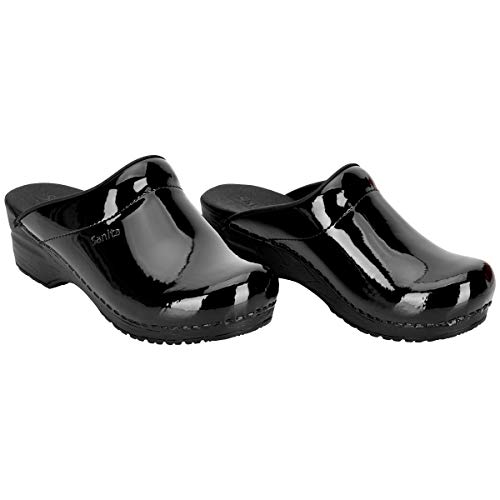 Sanita Sonja Patent, sabots et mules femme - Noir - Schwarz (Black 2), 40 EU