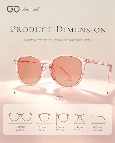 Image of Bloomoak Rose Migraine Glasses, FL-Flex Light Sensitivity Relief Glasses for Fluorescent LED Glare /Photophobia /Eye Strain