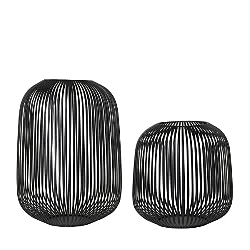 blomus Laterne Lito 2er Set | Schwarz | Größe M und L | 28L x 28B x 27H...