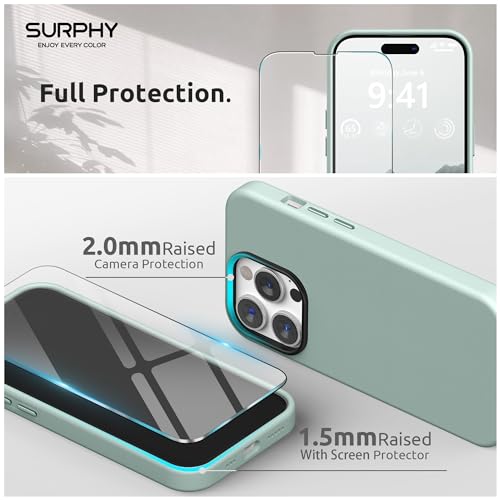 iPhone 14 Pro Leder Case mit Displayschutzfolie von Surphy
