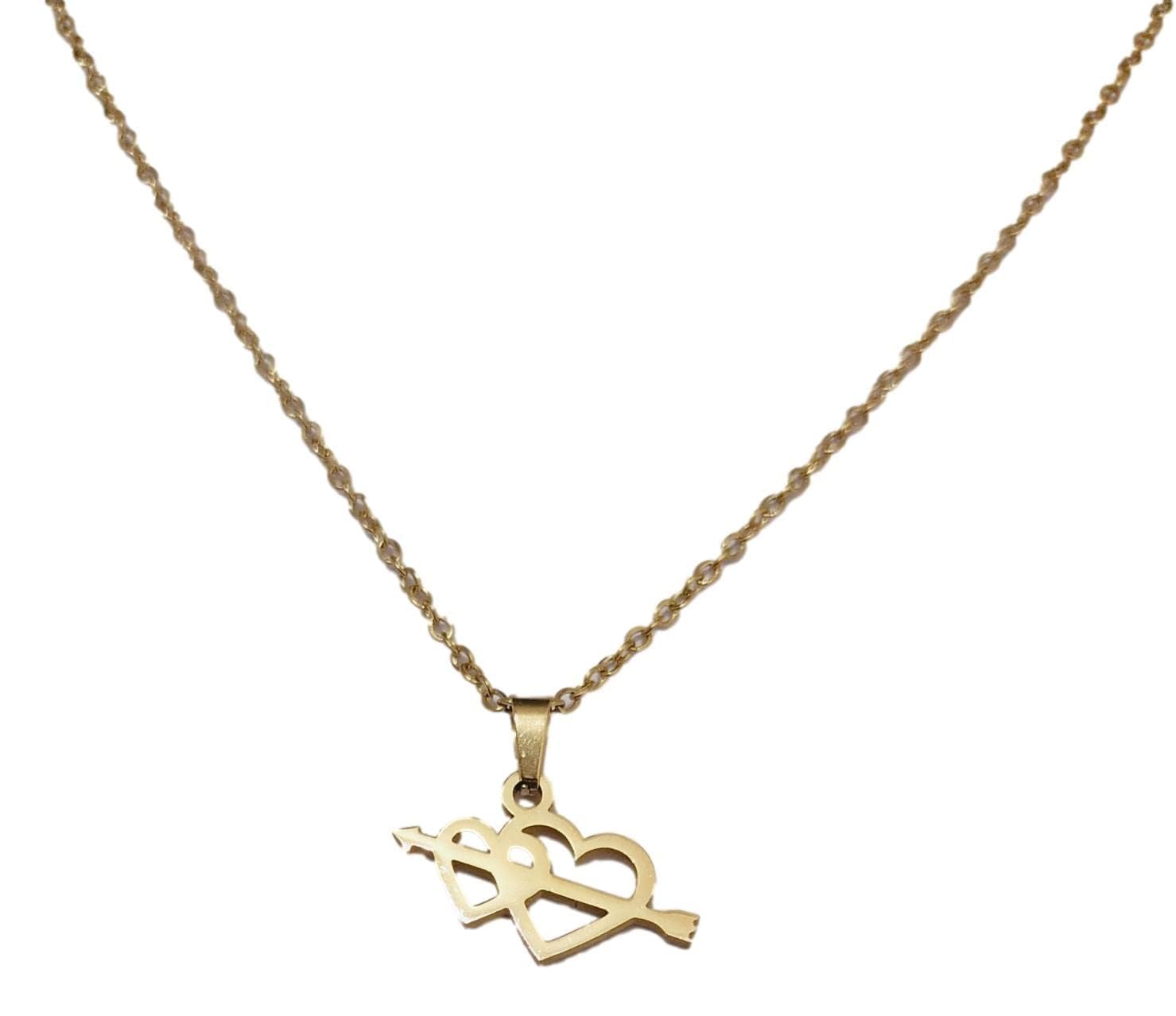 ATHZ Love Pendant Necklace 16 inch Rolo chain valentine jewelry Pendant chain for girls | loved ones | friend | girlfriend gifting jewelry