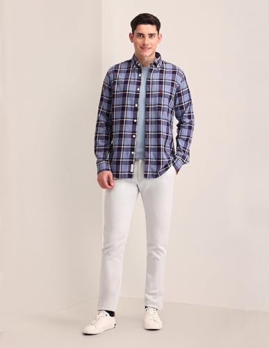 Image of U.S. POLO ASSN. Men's Pure Cotton Regular Fit Grid Tattersall Checked Shirt