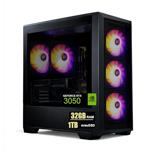 BYTE DEPOT Gamer Master Gaming Desktop PC X1 - Intel Core i7, 32GB RAM, 1TB NVMe M.2 SSD, GeForce RTX 3050 6GB GDDR6, WiFi 6 Ready & Windows 11 Pro
