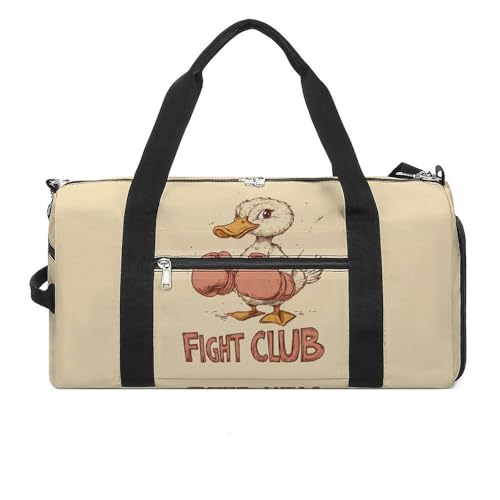 Duck With Boxing Gloves Gym Bag Travel Duffle Bags Carry On Tote Weekender Bag Suitable for Men Women