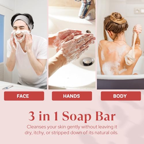 Image of Wavertree & London Poppy Scented Natural Soap (2 Bars), 7oz Moisturizing French Triple Milled Soap Bars enriched with shea butter - Pure Plant Based Bath & Body Bars for All Skin Types