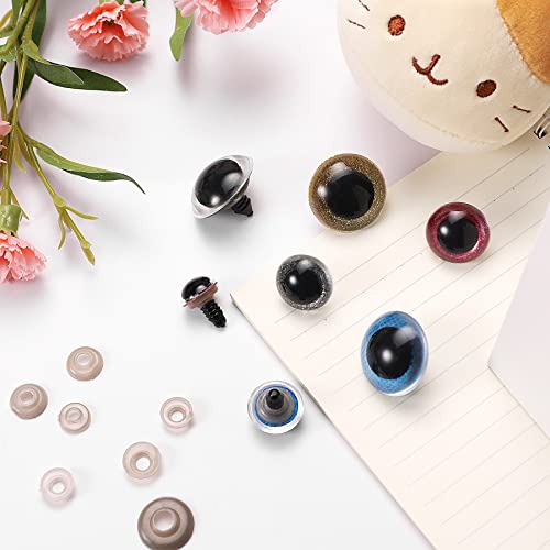 160pcs Large Safety Eyes for Amigurumi Glitter Eye for Stuffed Animals for DIY Dolls Puppets Bear Crafts Animals Amigurumi Making Supplies(Colorful A)