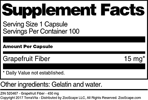 Amazon.com: Grapefruit Fiber - 450 mg (100 Capsules, ZIN: 520467