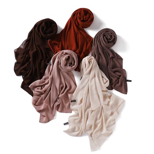 Chiffon Hijab Scarf Head Wrap Lightweight Scarves for Women Pashmina Shawls and Wraps for Evening Dresses Solid Color3