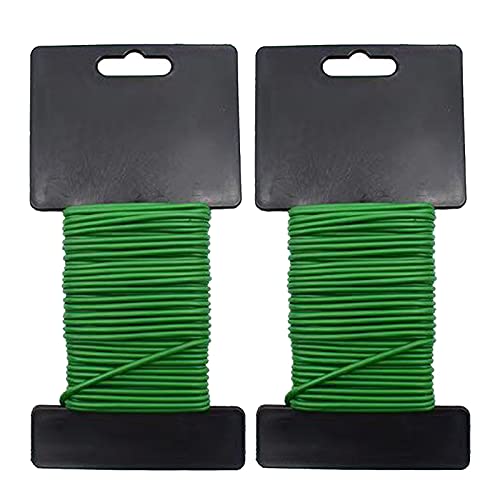 Taasmoog Alambre para plantas de jardín, 2 x 10 m, color verde, suave, para plantas, arbustos y flores, alambre suave de plástico (2,5 mm de diámetro)