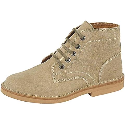 Mens Classic 5-Hole Real Suede Desert Boots. Beige, Black Or Brown. Sizes 6-12. Roamers Cover