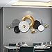 WALL Large Modern Abstract Metal Wall Art, Black and Gold Geometric Circles Wall Decoration, Contemporary Home Decor,59 × 24 in Wall Art for Living Room/Dinning Room/Bedroom/Entryway/Kitchen/Office