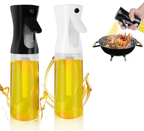 Oil Sprayer for Cooking Olive Oil Sprayer Bottle: Upgraded Glass Oil Mister, Continuous Spray With Portion Control, Premium Cooking Sprayer, Kitchen Gadgets Accessories for Frying Baking BBQ, 7.5oz