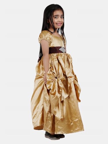 Image of Ripening Baby Girls' Poly Satin Puffed Cap Sleeves and A Square Neckline Gown