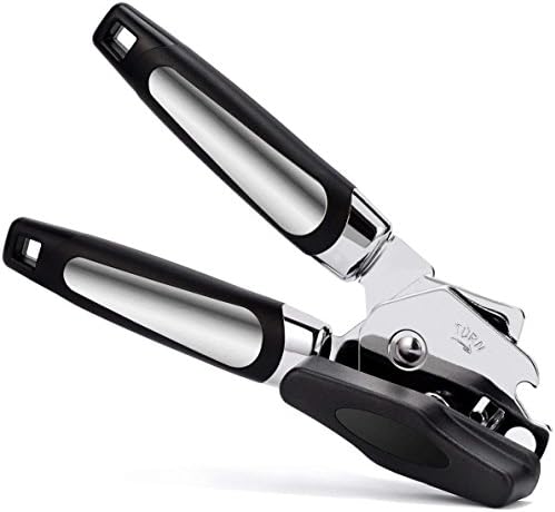 Can Opener Handheld Strongest Heaviest Duty, Manual Can Opener Ergonomic Designed Comfort Grips, Sharp Cutting Wheel for Smooth Edge Cut,with Large Turn Knob, Easy to Use