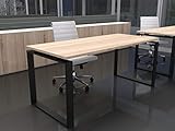 OFICIT Mesa de Oficina con Estructura Cerrada, de 180x80cm. FABRICACIÓN Nacional. Entrega de 3 a 7 dias. (Tablero Roble, Estructura Negro)