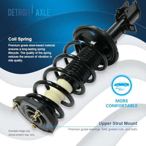 Image of Detroit Axle - 6pc Struts Kit for Chevrolet Geo Prizm Toyota Corolla, 4 Front and Rear Struts with Coil Spring Assembly 2 Front Stabilizer Sway Bar Links Replacement Suspension