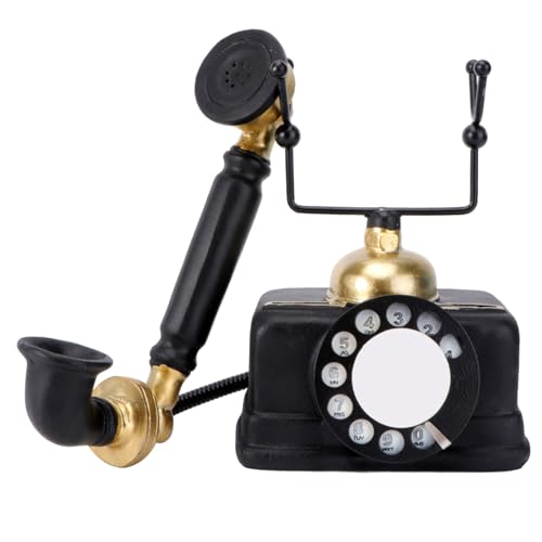 Teléfono vintage de resina y adorno creativo antiguo para decoración de escritorio
