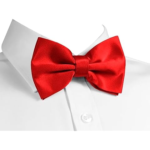 trilece Bow Ties for Men - Men's Solid Pre-tied Clip on Bowties for Formal Wear - Adjustable Bow Tie - Bow ties for Woman (Red) Cover