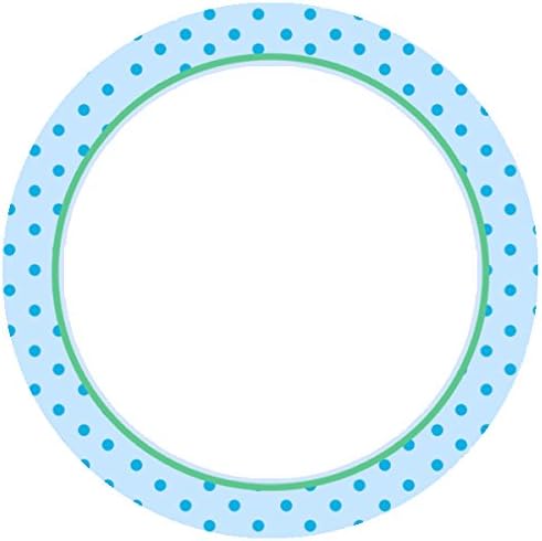 40 Blank Stickers Blue Teal Polka Dots Baby Boy Shower Birthday Party Adult Kids Gift Favor Label