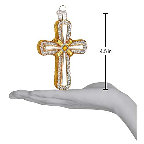 Old World Christmas Ornamente: spirituelle Geschenke Glasgeblasene Ornamente für den Weihnachtsbaum, Heiliges Kreuz – Ansicht 3