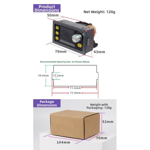 Fuente de alimentación ajustable con carga solar MPPT y pantalla LCD CNC 7