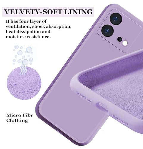 Image of A rtistque Liquid Silicone Back Cover Case for iQOO Neo 8 Pro 5G Shockproof TPU Soft Flexible with Camera Protection - Purple